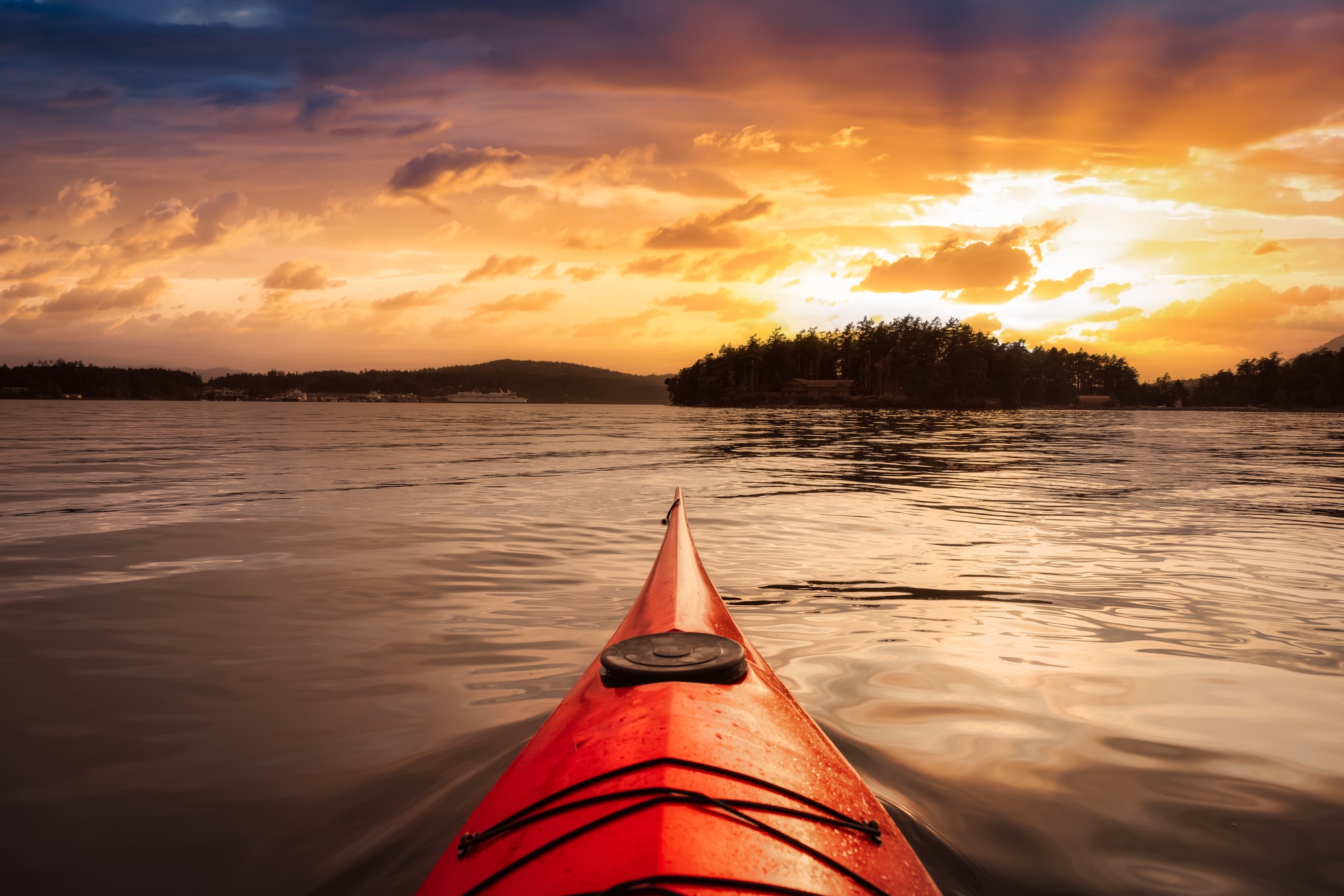 Sea Kayak paddling in the Pacific Ocean